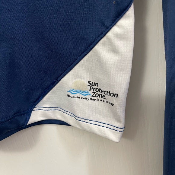Sun Protection Zone Unisex XS Blue Long Sleeve Rash Guard UPF 50+ - Picture 5 of 7